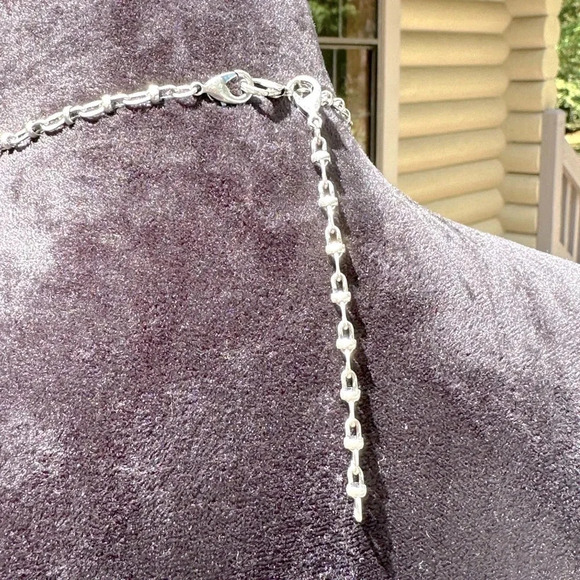 Multiple Looks 3 Strand Orange & Silver Long Statement Necklace Premier Designs - Picture 4 of 16